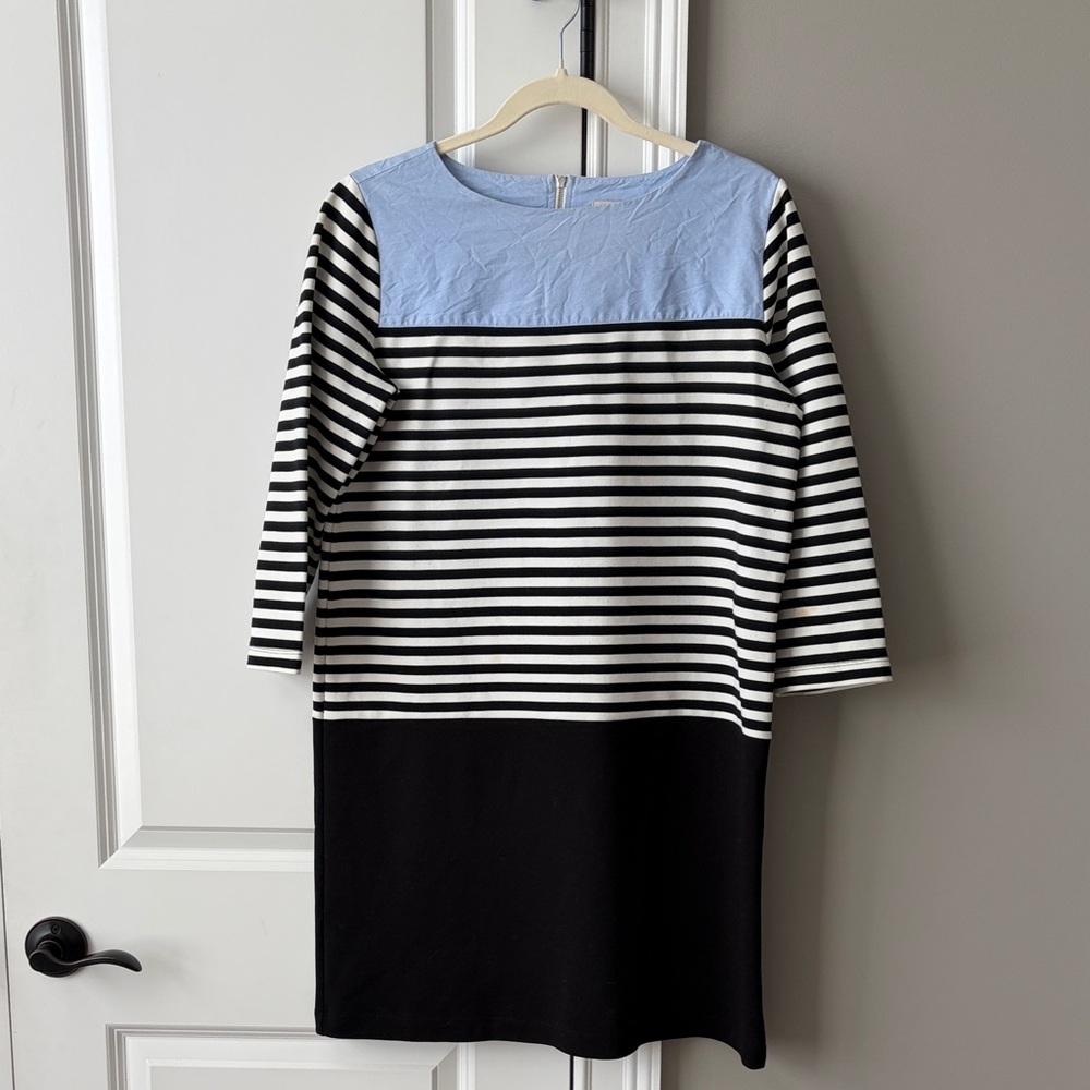 Ann Taylor Loft Outlet Striped Dress - Blue and Black